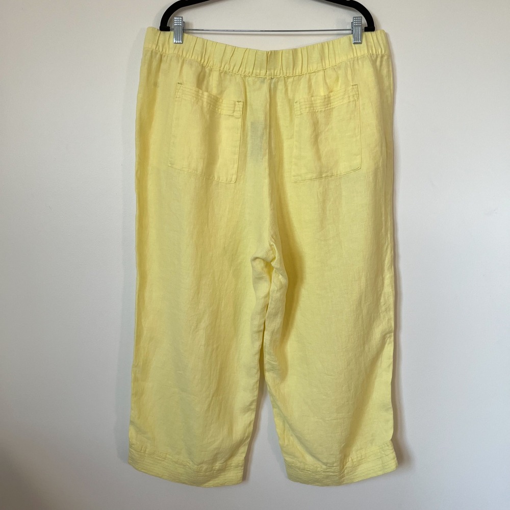NEW J.Jill Pure Linen Trapunto Stitched Pants Butter Yellow Womens 2X - Picture 6 of 13